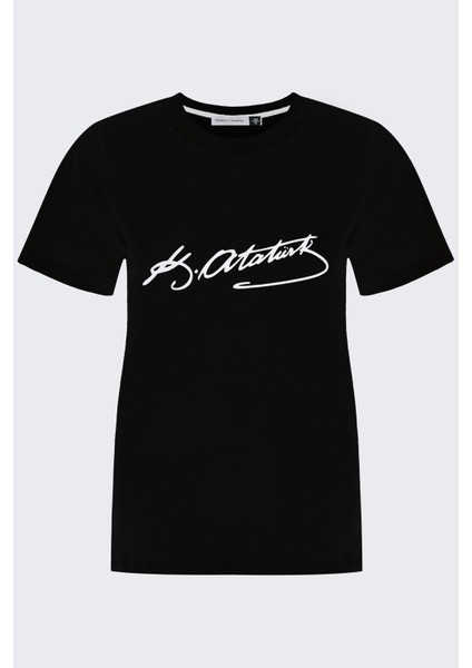 Atatürk Imzalı T-Shirt - Siyah