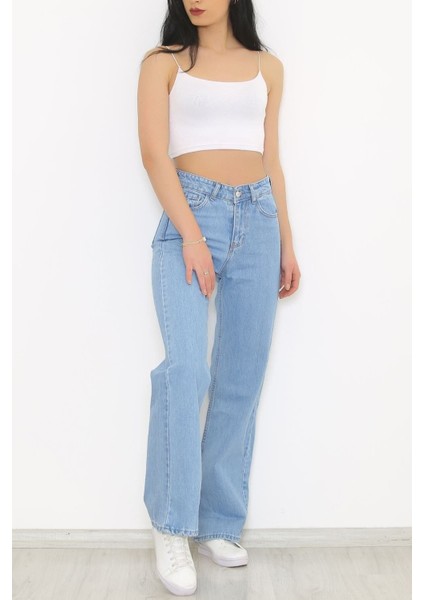 2505 Yüksek Bel Boyfrıend(Salaş) Bol Paça Kot Pantolon