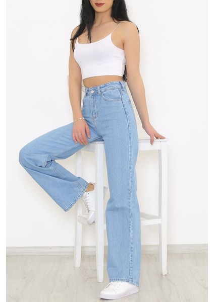 2505 Yüksek Bel Boyfrıend(Salaş) Bol Paça Kot Pantolon modelleri