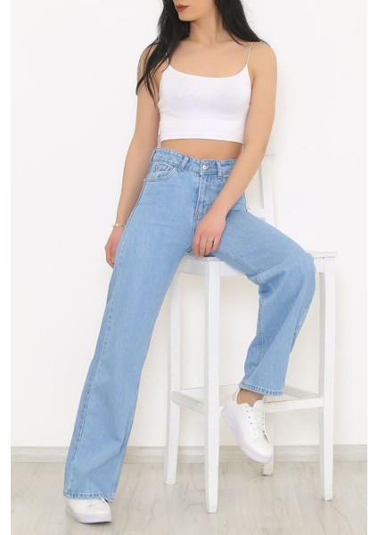 2505 Yüksek Bel Boyfrıend(Salaş) Bol Paça Kot Pantolon fırsatları