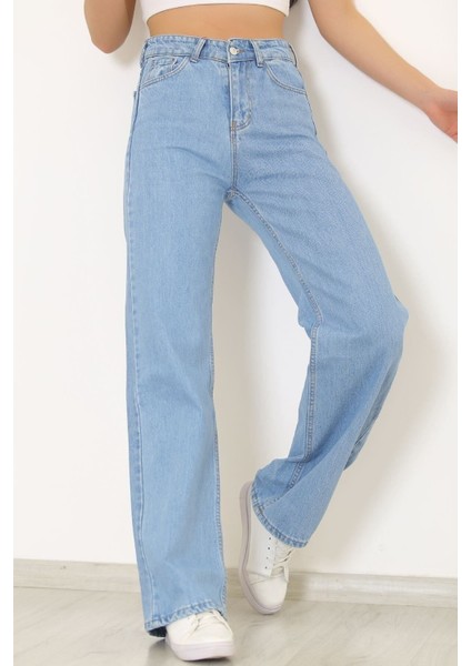 2505 Yüksek Bel Boyfrıend(Salaş) Bol Paça Kot Pantolon indirimleri