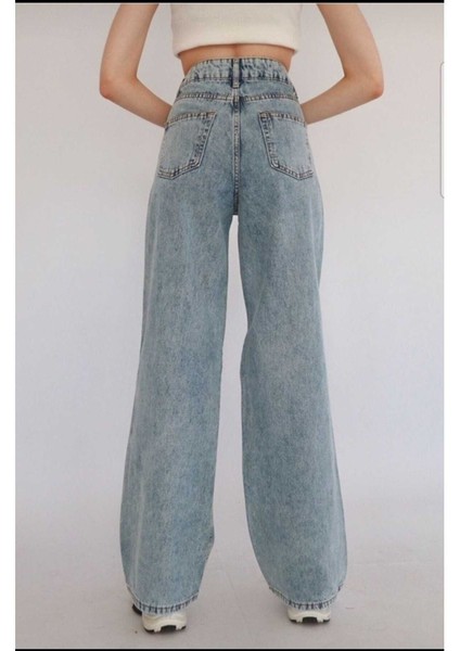 Penolope Kadın Kadın Açık Mavi Geniş ve Bol Paça Pantolon R&c Jeans