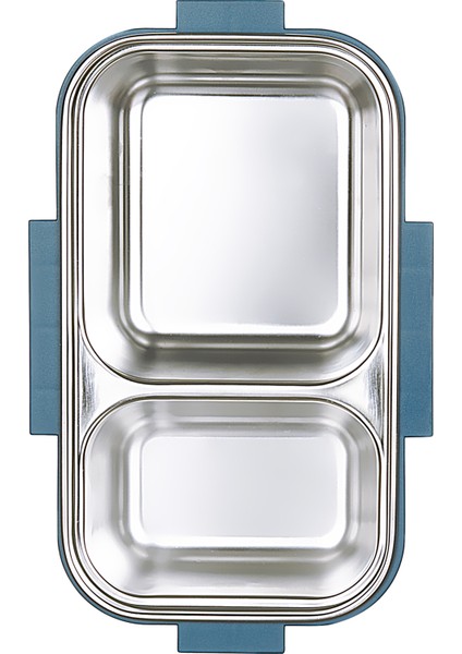 Aura 450 ml Paslanmaz Çelik Çocuk Beslenme Kabı 2 Bölmeli Yemek Saklama Kabı (21 x 13 x 8 Cm) fırsatları