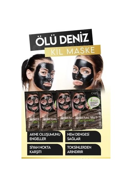 Soyulabilen Kolajen Gece Maskesi, Soyulabilir Çamur Yüz Maskesi Night 20 ml 5 Adet