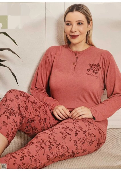 Battal Beden Uzun Kollu Anne Pijama Takımı 2700