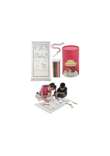 Boyamalı Yıkanabilir Eğitici Dini Oyuncak Çocuk Seccade Seti