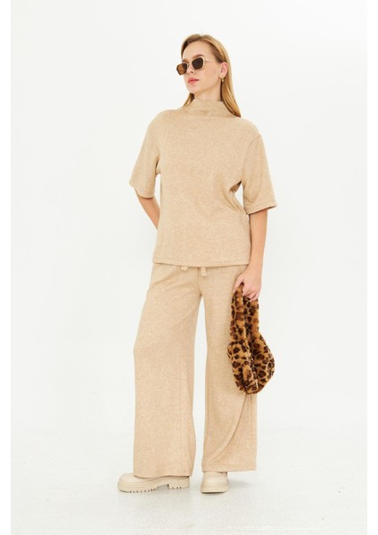 Balıkçı Yaka Kısa Kol Triko Kazak - Camel indirimleri