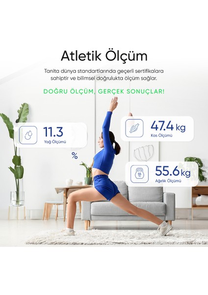 BC 731 Black Akıllı Dijital Tartı | Yağ, Sıvı, Kas, Kilo Ölçer Vücut Analiz Tartısı