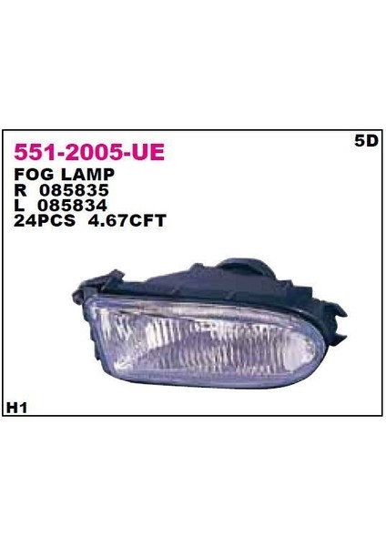 DEPO-551-2005L-UE - Sıs Lambası Sol Renault Megane Scenıc -98 / Clıo 96-98