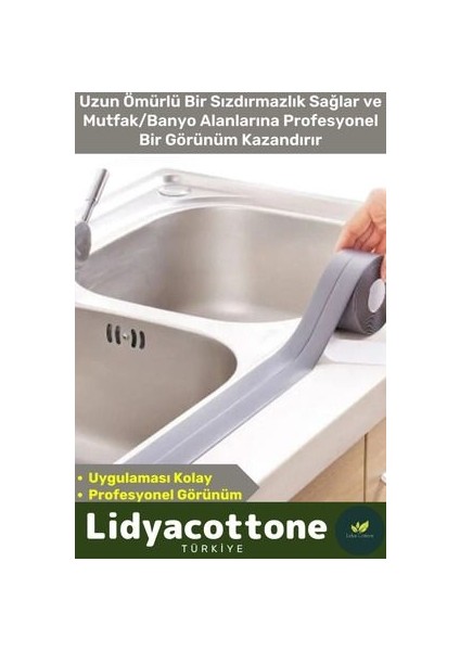 Bant 3.2m Ekstra Güçlü Su Geçirmez Sızdırmaz Dayanıklı Yalıtım Tamir Küf Önleyici Gri indirimleri