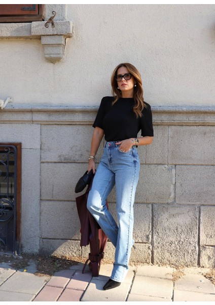 Mavi Arka Cep Işleme Detay Jean Pantolon modelleri