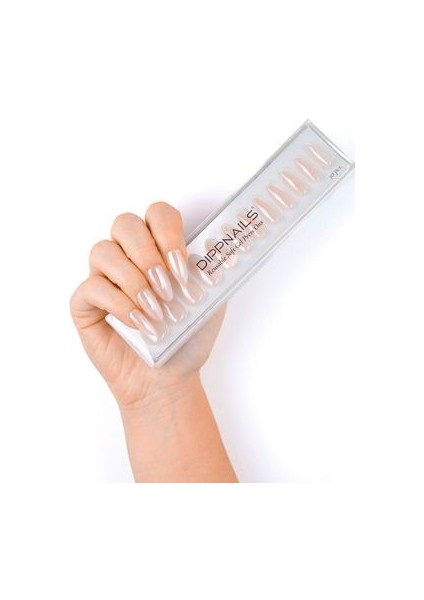 Glazed Rose Pearl Jel Takma Tırnak Tekrar Kullanılabilir Uzun Badem Manikür Seti 30 Adet