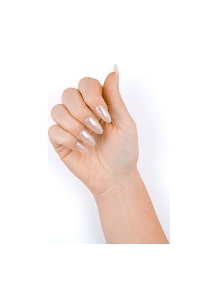 Glazed Rose Pearl Jel Takma Tırnak Tekrar Kullanılabilir Uzun Badem Manikür Seti 30 Adet modelleri