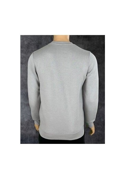 Pamuklu Gri Oversize "let The Show Begin" Baskılı Sweatshirt