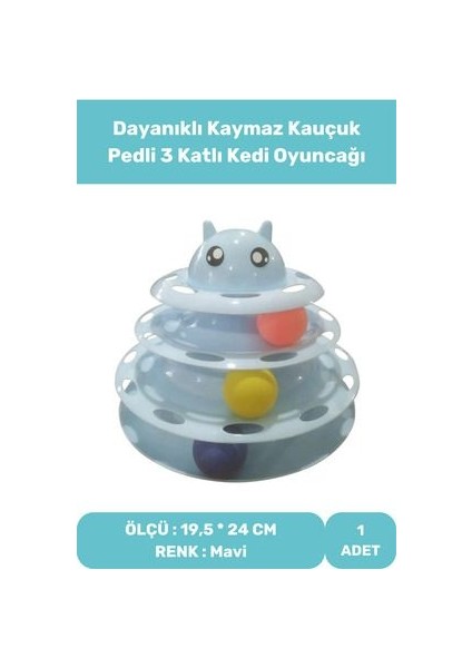 3 Katlı Kedi Oyuncağı Tower Of Tracks Dayanıklı Kaymaz Kauçuk Pedli
