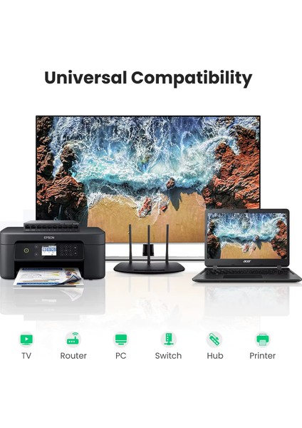Gigabit Destekli RJ45 Dişi Dişi CAT5E/CAT6/7/8 Ethernet Lan Ağı Birleştirici Ara Aparatı Internet Kablosu Uzatıcısı 3 Adet