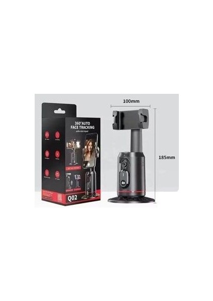 Otomatik Yüz Takipli Gimbal - Akıllı Telefon ve Aksiyon Kamerası Için 360° Döner Masaüstü Q02 fiyatları