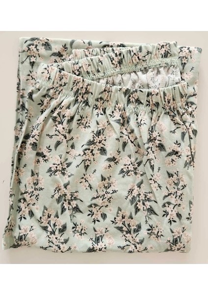 Pamuklu Uzun Kollu Anne Pijama Takımı 6508 Yeşil