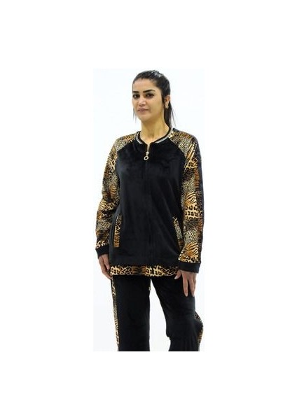 Leopar Kombinli Kadife Eşofman Takım indirimleri