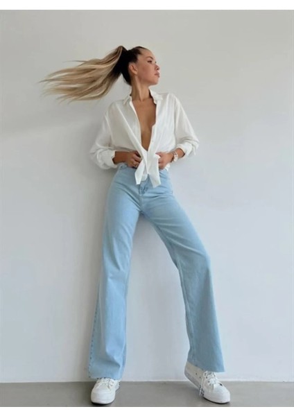 2505 Yüksek Bel Boyfrıend(Salaş) Bol Paça Kot Pantolon