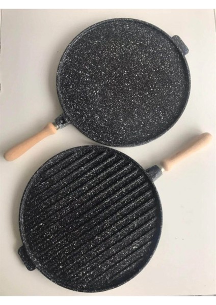 Döküm 25 cm Ikiz Tava Siyah