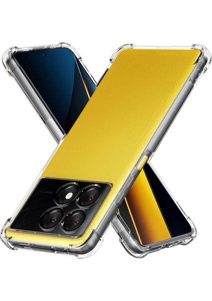 Xiaomi Poco X6 Pro ile Uyumlu Kapak Kamera Korumalı Airbag Antishock Köşe Korumalı Şeffaf Silikon Kılıf