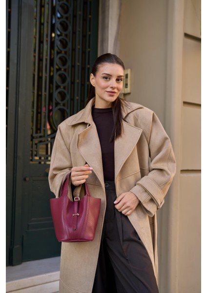 Bordo Kadın Kilit Aksesuarlı Sepet modelleri