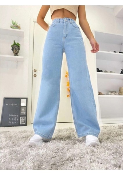 2505 Yüksek Bel Boyfrıend(Salaş) Bol Paça Kot Pantolon