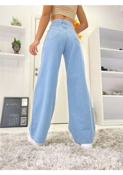 2505 Yüksek Bel Boyfrıend(Salaş) Bol Paça Kot Pantolon modelleri