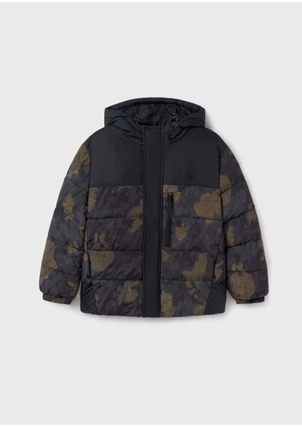 Erkek Çocuk Baskılı Mont 10-14 Yaş Siyah modelleri