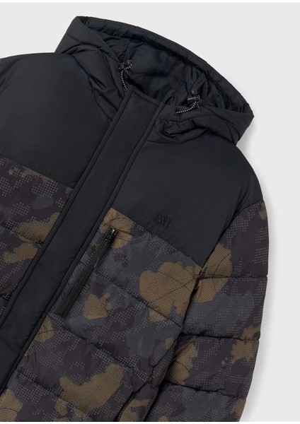 Erkek Çocuk Baskılı Mont 10-14 Yaş Siyah fırsatları