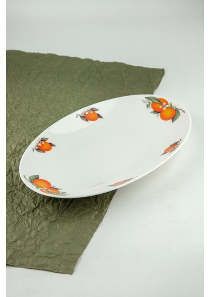 Orange Büyük Boy Porselen Kayık Tabak