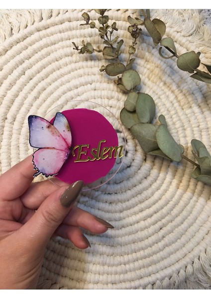Kelebek Figür Kız Erkek Bebek Pleksi Magnet (25'li) Hediyelik