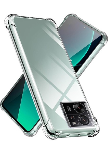 Xiaomi Mi 13T Pro ile Uyumlu Kapak Kamera Korumalı Airbag Antishock Köşe Korumalı Şeffaf Silikon Kılıf