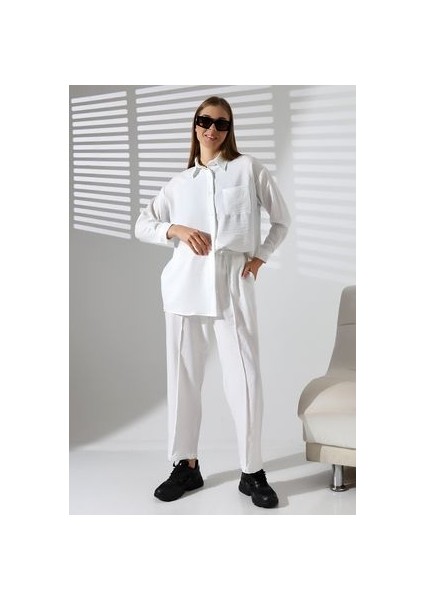 Yarım Oversize Alt-Üst Kadın Takımı