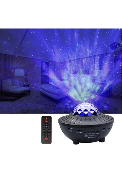 Projektör Bluetooth Hoparlör Lazer Işıklı Disko Lambası
