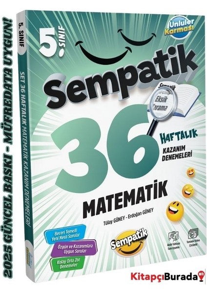 5.sınıf Sempatik 36 Haftalık Kazanım Denemeleri Sayısal Set 4 Kitap modelleri