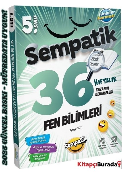 5.sınıf Sempatik 36 Haftalık Kazanım Denemeleri Sayısal Set 4 Kitap fırsatları