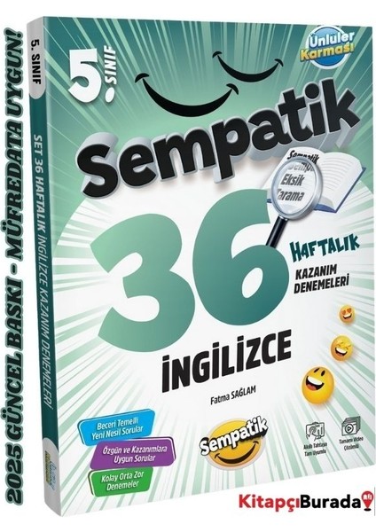 5.sınıf Sempatik 36 Haftalık Kazanım Denemeleri Sayısal Set 4 Kitap indirimleri