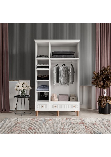 Soho 3 Kapaklı Aynalı Çekmeceli Mdf Gardırop