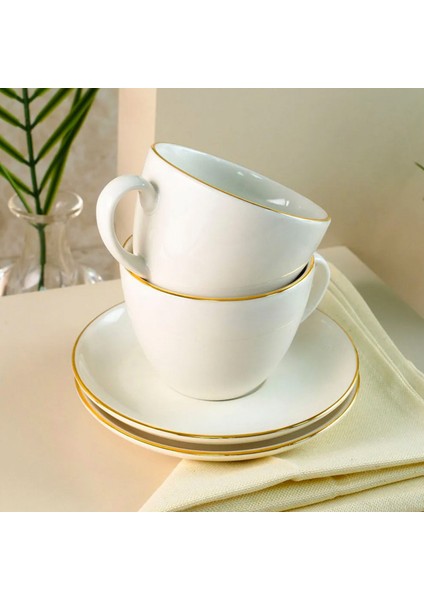Aryıldız Alicia Luna 4 Parça Gold Detaylı 2 Kişilik Fincan Takımı Krem fiyatları