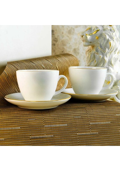 Aryıldız Alicia Luna 4 Parça Gold Detaylı 2 Kişilik Fincan Takımı Krem fırsatları