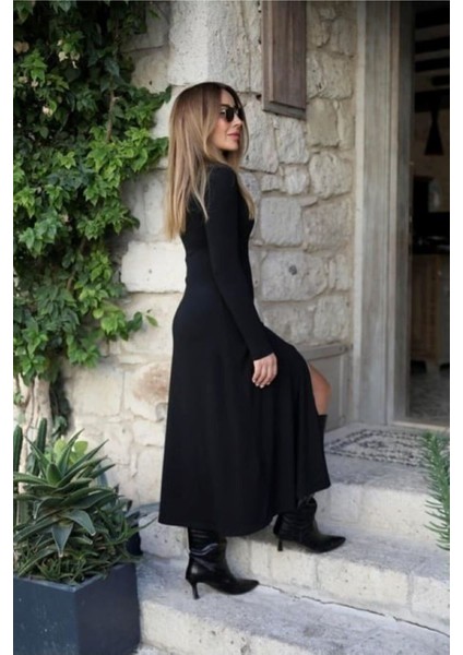 Kadın Çilek Kumaş Toparlayıcı Önü Full Fermuarlı Dik Yaka Uzun Kol Elbise modelleri