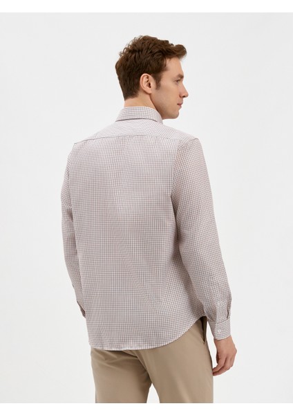 Erkek Regular Fıt Gömlek-Kahve fırsatları