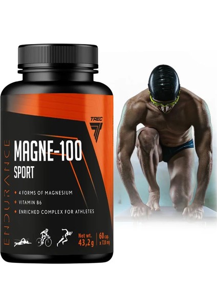 MAGNE-100 Magnesium(Magnezyum+B6 Vitamin) Sport 60 Caps fiyatları
