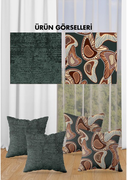 Çift Taraf Baskılı Parlak Kumaş Modern Desen 4 adet Kırlent Kılıf Seti RES07 fiyatları