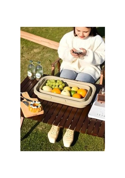 30LT Çok Fonksiyonlu Katlanabilir Outdoor Haki Sepet Piknik ve Kamp Organizatörü 45X29X24CM indirimleri