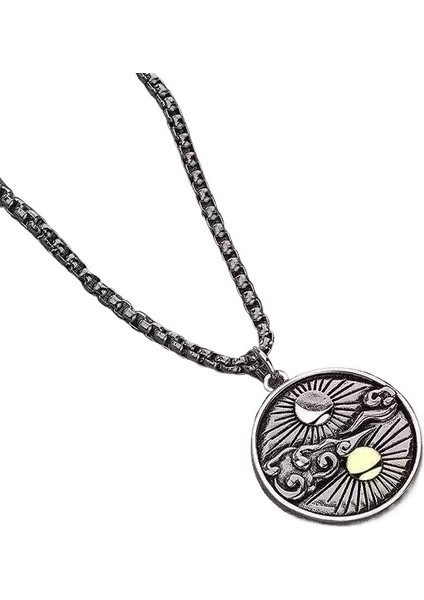 Güneş, Ay ve Yıldızlardan Oluşan Yuvarlak Kolye Ucuyla Erkek Kolyesi (Yurt Dışından)