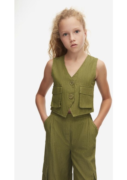 Kız Çocuk Cactus Yelek 8-14YAŞ Haki