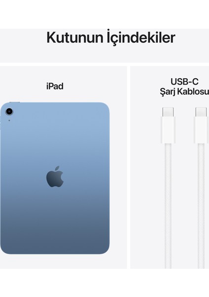 iPad A16 11" 512GB Wi-Fi Tablet Mavi MD4Y4TU/A